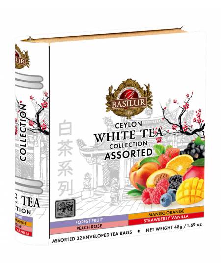 BASILUR Book White Tea Assorted Blechverpackung 32 Gastro-Teebeutel